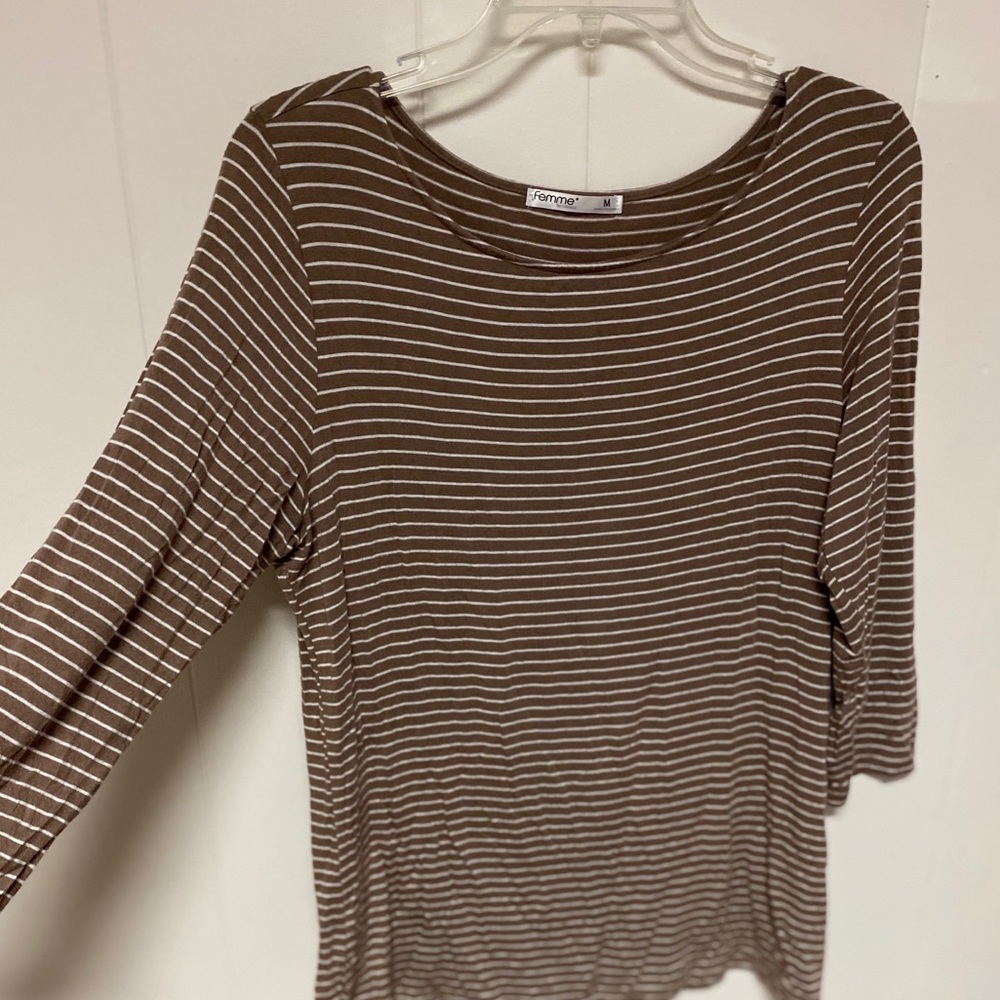 SOFT MOCHA STRIPED TOP - Picture 7 of 10
